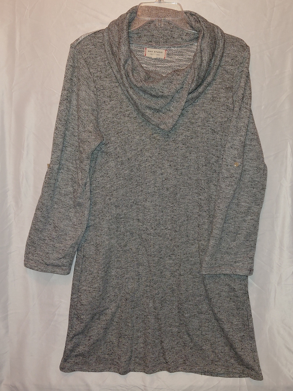 Max Studio Gray Cowl Neck Midi Dress #2616